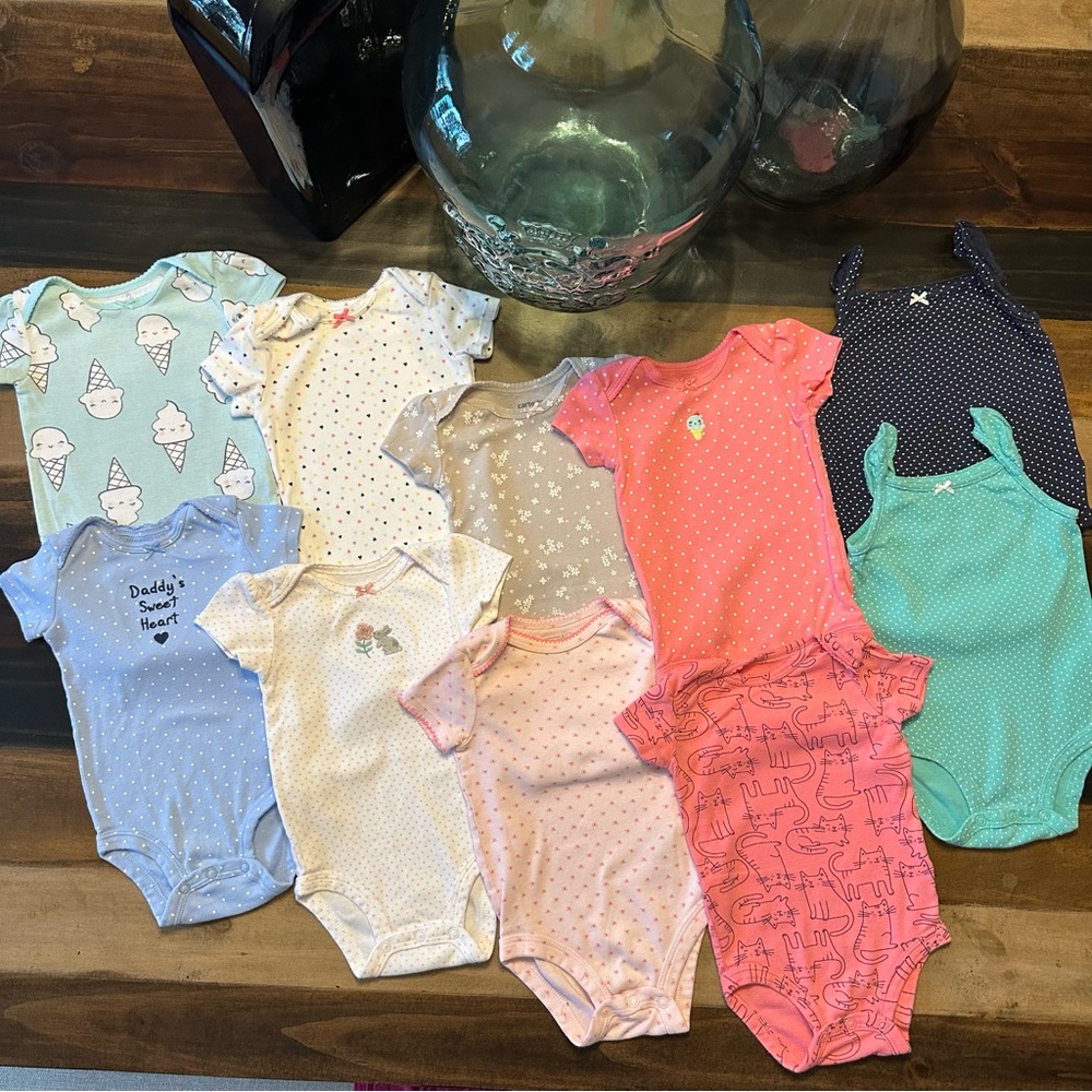 10pc Lot Carters Baby Girl One Piece’s